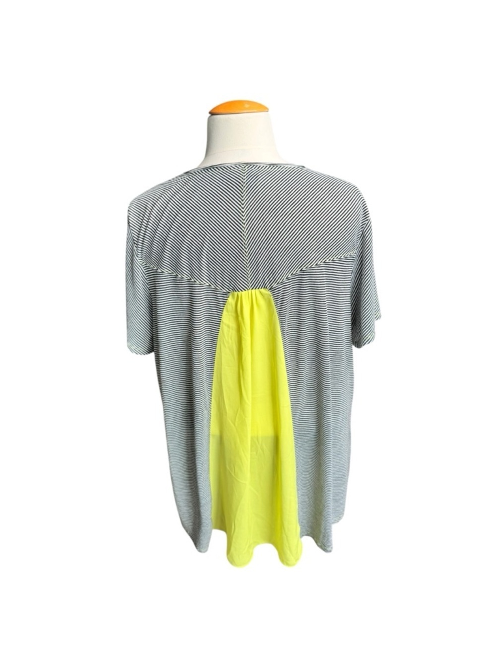 Catherine’s 3X Striped Tunic Top Neon Back Insert Plus Size Flowy BB28